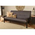 Wade Logan® Lakel Full-Size Futon Frame Includes 6" Innerspring Mattress Wood/Solid Wood/Polyester in Gray | 37 H x 80 W x 31 D in | Wayfair
