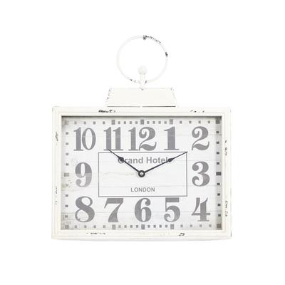 White Vintage Metal Wall Clock by Quinn Living in White