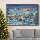 The Twillery Co.® Celebrating Home For The Holidays Premium Gallery Wrapped Canvas - Ready To Hang in Black/Blue/Green | Wayfair