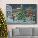 The Holiday Aisle® Village Square Premium Gallery Wrapped Canvas - Ready To Hang Canvas, Solid Wood in Blue | 12 H x 8 W x 1 D in | Wayfair