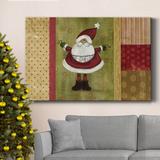 The Holiday Aisle® Holiday Santa Premium Gallery Wrapped Canvas - Ready To Hang Canvas, Solid Wood in Blue/Green/Red | 18 H x 12 W x 1 D in | Wayfair