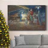 The Holiday Aisle® A Child Is Born Premium Gallery Wrapped Canvas - Ready To Hang Metal in Green | 60 H x 40 W x 1 D in | Wayfair