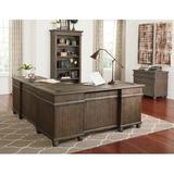 One Allium Way® Larissa L-Shape Executive Desk Wood in Brown/Gray/Green | 30 H x 68 W x 76 D in | Wayfair 7322C69834DE49C3832A92935C7CAFD3