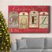 The Holiday Aisle® Noel Tags Premium Gallery Wrapped Canvas - Ready To Hang Metal in Blue/Green/Red | 48 H x 32 W x 1 D in | Wayfair