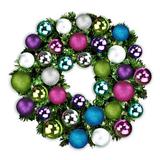 The Holiday Aisle® Lighted Wreath in Green/White/Blue | 8 H x 36 W x 36 D in | Wayfair 667DAD5452374F8C8919A201B6020FB0