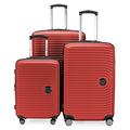 HAUPTSTADTKOFFER Mitte - Set of 3 Suitcases - Hand Luggage Suitcase 55 cm, Medium Suitcase 68 cm + Large Travel Suitcase 77 cm, Hard Shell ABS, TSA, Red