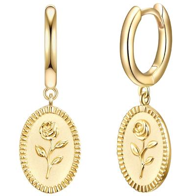 Glanzstücke München Creolen Blume Sterling Silber in Gelbgold 24,9 mm Damen Image