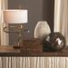 Global Views Fete Table Lamp-Brass Linen/Metal in White/Yellow | 28.5 H x 18 W x 10.5 D in | Wayfair 7.91190