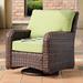 Rosecliff Heights Losey Swivel Patio Chair w/ Cushions Wicker/Rattan in Gray | 38.5 H x 33 W x 38 D in | Wayfair 056DA9C5D1854BC5B8B09EF64F55D406