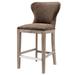 Grantham 26" Counter & Bar Stool Wood/Upholstered in White/Brown Laurel Foundry Modern Farmhouse® | 38 H x 20.5 W x 22 D in | Wayfair