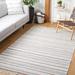 Gray/White 72 x 0.2 in Indoor Area Rug - Foundry Select Striped Kilim 106 Area Rug In Grey/Ivory Polyester | 72 W x 0.2 D in | Wayfair