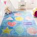 Blue/Red 120 x 93 x 0.23 in Indoor Area Rug - Zoomie Kids Playhouse 201 Area Rug In Blue/Pink | 120 H x 93 W x 0.23 D in | Wayfair