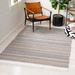 Gray/White 48 x 0.2 in Indoor Area Rug - Foundry Select Striped Kilim 101 Area Rug In Black/Ivory Polyester | 48 W x 0.2 D in | Wayfair