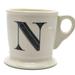 Anthropologie Dining | Anthropologie N Monogram Mug White Black Coffee Tea Ceramic Letter N | Color: Black/White | Size: Os