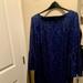 Nine West Dresses | Blue Lace Dress With Bell Sleeves | Color: Blue | Size: 14