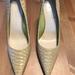 Nine West Shoes | Beautiful Yellow And Cream Nine West Textured Snakeskin Heels, Size 9m | Color: Cream/Yellow | Size: 9
