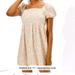 American Eagle Outfitters Dresses | Babydoll Puff Sleeve Mini Dress:) | Color: Cream/Tan | Size: M