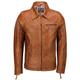 Mens Real Leather Jacket Classic Collar Retro Zip Up Biker Style Smart Casual Slim Fit[M-635,6XL,Tan Brown]