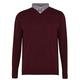 Pierre Cardin Mens Mock V Neck Jumper Long Sleeves (Burgundy, XL)