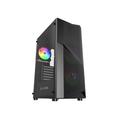 Oversteel - Kyanite Gaming PC Case Compatible with ATX, Micro ATX and ITX Boards, 4 120mm A-RGB Fans Included, Mesh Front, Anti-Dust Filters, Tempered Side Glass, USB 3.0, Black