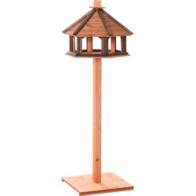 Pawhut - Vogelhaus hölzerner Vogelvilla Futterhaus Vogelständer Vogel-Tischvogelhaus Spielstand mit