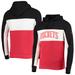 "Men's Junk Food Black/White Houston Rockets Wordmark Colorblock Fleece Pullover Hoodie"