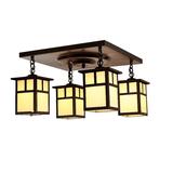 Arroyo Craftsman Mission 17 Inch 4 Light Semi Flush Mount - MCM-5-4E-AM-AB