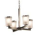 Justice Design Group Veneto Luce 21 Inch 4 Light Mini Chandelier - GLA-8829-16-GLDC-MBLK