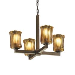 Justice Design Group Veneto Luce 21 Inch 4 Light Mini Chandelier - GLA-8829-16-GLDC-MBLK