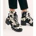 Free People Shoes | Free People Jeffrey Campbell Printed Check Lace Up Boot Color Cow Size 6.5 | Color: Black/White | Size: 6.5