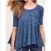 Anthropologie Tops | Ari + Ali Nwt Anthropologie, Washed Blue Swing Tee | Color: Blue | Size: Xs