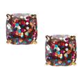Kate Spade Jewelry | Kate Spade Glitter Square Stud Earrings (Multi Glitter) | Color: Gold/Pink | Size: Os