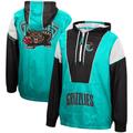 Men's Mitchell & Ness Turquoise/Black Vancouver Grizzlies Hardwood Classics Highlight Reel Windbreaker Half-Zip Hoodie Jacket