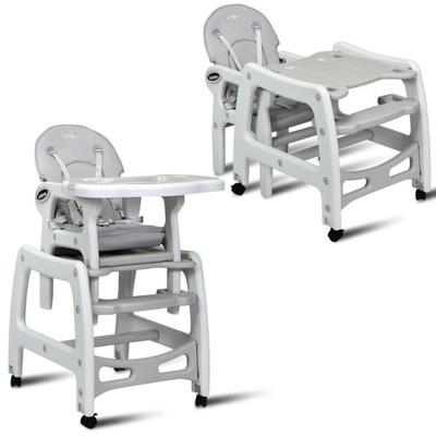 Costway 3-in-1 Baby High Chair with Lockable Universal Wheels-Gray