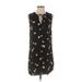 Old Navy Casual Dress - Shift High Neck Sleeveless: Black Floral Dresses - Women's Size Small