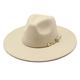 BUXIANGGAN Fedora Trilby Women'S Hat 9.5Cm Big Brim Felt Jazz Fedora Hats Formal Dress Wedding Hats For Women Sombreros De Mujer 56-58Cm Beige