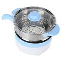 Car Electric Cooking Pot 24V 2L Hot Pot Mini Stainless Steel Non-Stick Frying Pan with Lid for Eggs Noodles Pasta(24V 2 Liter Electric Frying pan Sky Blue)