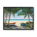 Stupell Industries Row Boats on Beach Shore Tropical Palm Trees Wood in Brown | 11 H x 14 W x 1.5 D in | Wayfair ai-858_fr_11x14