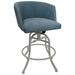 Winston Porter Beheshta Stool Upholstered/Metal in Blue | 22 W x 21 D in | Wayfair B50D9654383B4309B9D6C04FF0801093