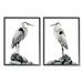 Stupell Industries Great Herons Standing Rocks Black White Bird Portraits 2 - Piece Graphic Art Set, in Black/Gray | 20 H x 16 W x 1.5 D in | Wayfair