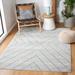 Blue/Gray 96 x 0.44 in Indoor Area Rug - Corrigan Studio® Jahn Geometric Light Gray/Light Blue Area Rug | 96 W x 0.44 D in | Wayfair