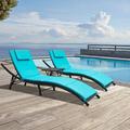 Red Barrel Studio® Outdoor 3 Pieces Patio Adjustable Chaise Lounges Set Wicker/Rattan | 20.1 H x 24.1 W x 77.1 D in | Wayfair