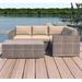 Latitude Run® Marfik 5 Piece Rattan Sectional Seating Group w/ Sunbrella Cushions in Brown | Outdoor Furniture | Wayfair