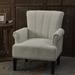 Armchair - Lark Manor™ Linnea Modern Living Room Accent Rivet Tufted Armchair Cream Polyester/Fabric in White | 34.5 H x 29 W x 24 D in | Wayfair