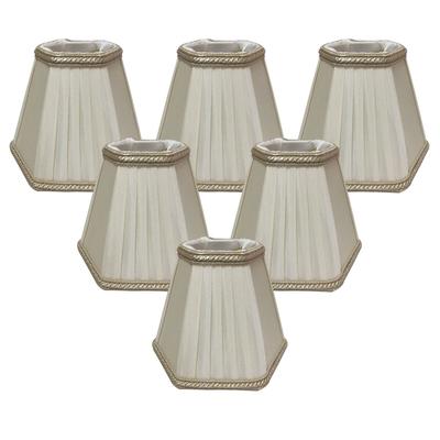 Beige Pleated with Decorative Bottom Trim Empire Chandelier Lamp Shade 