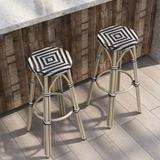Elena Bohemian Round Wicker Patio Stools (Set of 2) by Furniture of America