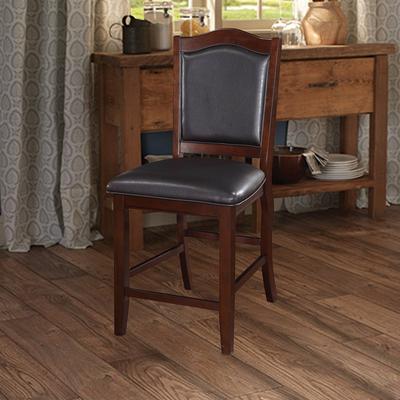 Wooden Armless High Chair, Espresso Brown & Black, Set of 2 - 42 H x 23 W x 20 L Inches