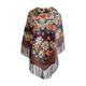 Lovely Authentic Russian Pavlovo Posad Floral Scarf Shawl for women Wrap Stole Folk 100% Wool with silk fringes 89cm x 89cm (Brown)