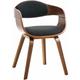 Décoshop26 - Chaise de bureau sans roulettes visiteur en tissu et bois design retro et confort