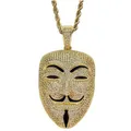 Collier pendentif masque drôle pour hommes et femmes personnalité de la mode Hip Hop tendance